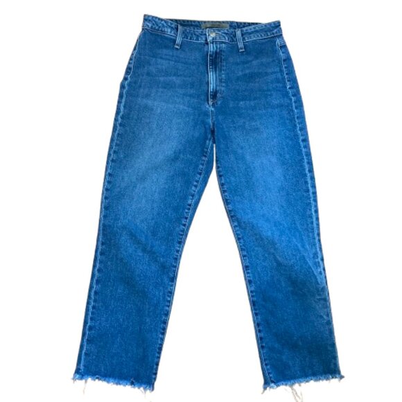 Joe's  "The Jane" Jeans SALE! W30 High Rise Straight Crop Raw Hem Med Blue EUC - Picture 1 of 7